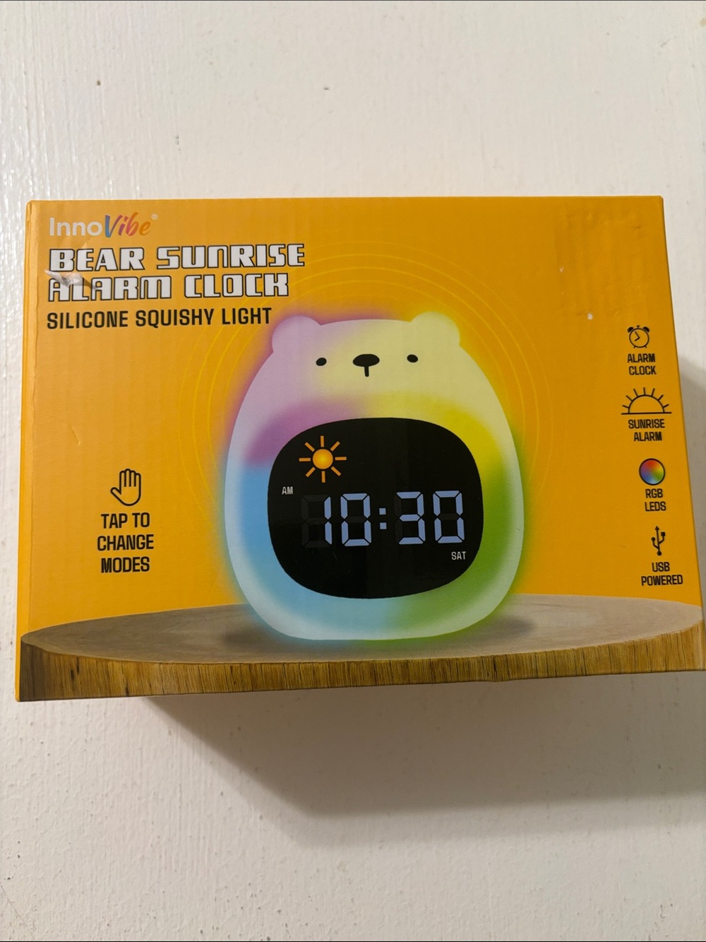 InnoVibe Bear Sunrise Silicone Alarm Clock - Multi-Color New In Box